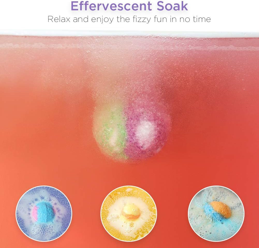 12Pcs Bath Bombs Gift Set Retro Wooden Box | 4.2Oz Natural Fizzy Spa Moisturizes Dry Skin | Mixed Color Large Organic Relaxation Bubble Bath
