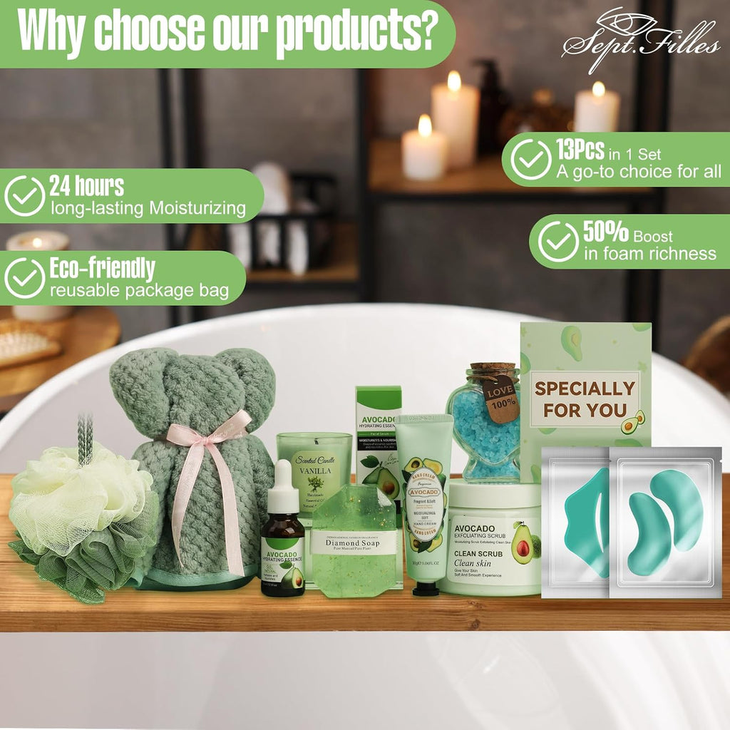 Spa Gifts Set Unique Bath Gift Set for Women Self Care Gifts Relaxing Spa Gifts Bath Spa Gift Basket for Women with Care Package Home Spa Products for Birthday Gifts