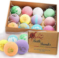 Bath Bombs Gift Set-Organic Natural Essential Oils, Relax and Moisturize Skin, 2.8 OZ*12 PCS BOENFU Luxury Spa Bomb Gifts for Girl, Mom, Wife, Birthday,Valentine'S Day, Anniversary | Natural Essential Oils Dry Skin Moisturize Bubble Spa Bath Handmade Birthday Gifts for Women, Treat Yourself