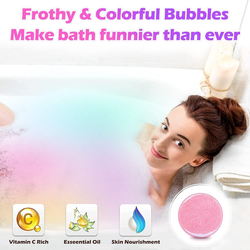 SUPERSUN 6 Bath Bombs Gift Set: 3 Scented Candles Sets, Perfect for Bubble and SPA, Best Gifts Ideas for Women Christmas Birthday Girls Her Valentines Day Mum Mothers Teenage Friends