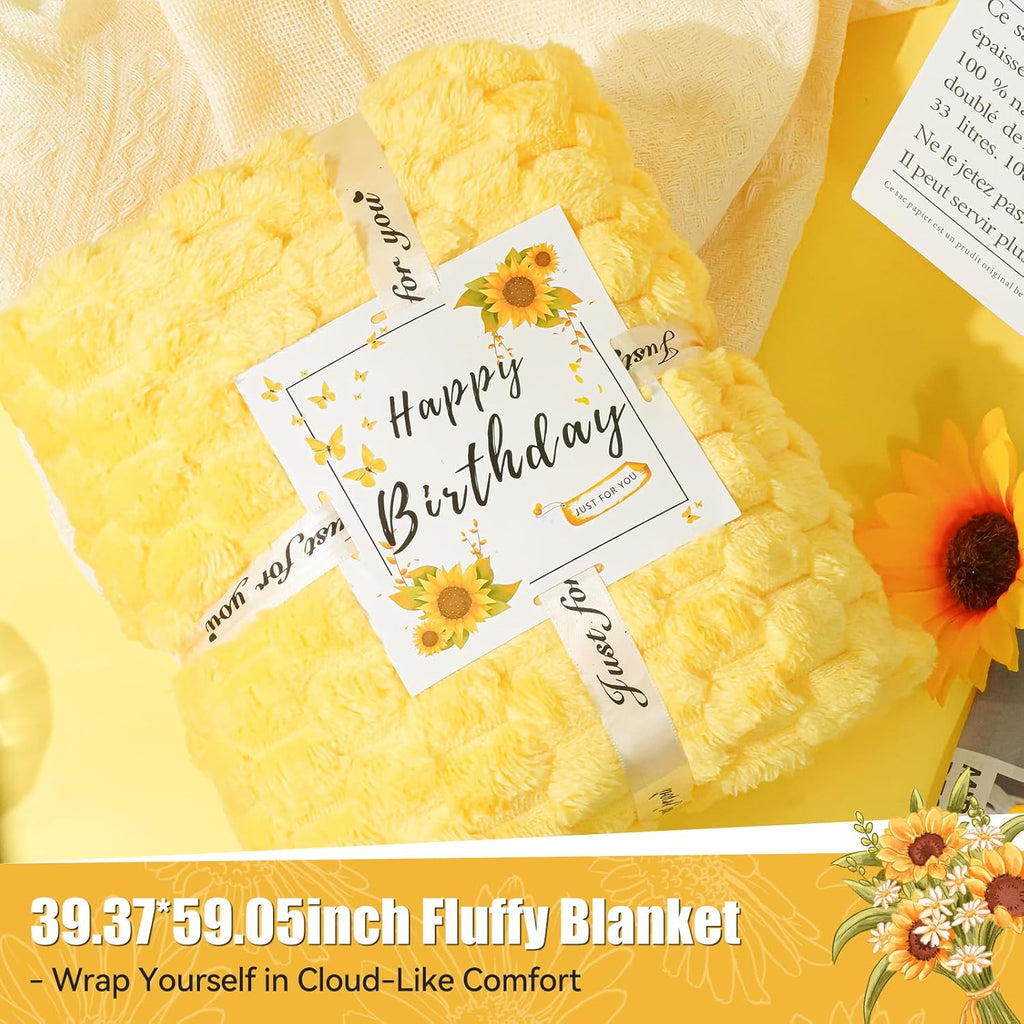 Birthday Gifts for Women Sunflower Pamper Gift,Get Well Soon 14Pcs Self Care Gifts for Women,Thinking of You Inspirational Relaxation Gift Baskets,Recovery Present,Feel Better Set for Her Mom Sister