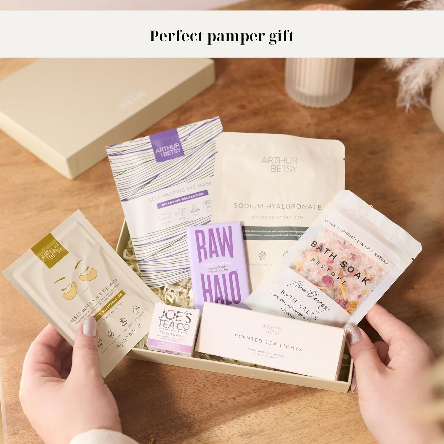 Hallby - Luxury Pamper Box Set, Relaxation Gifts for Women, Pamper Hamper, Birthday Box, Self Care for Her, Friend Gift