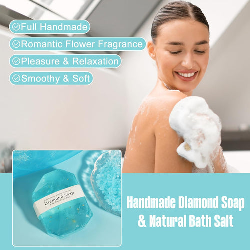 Spa Gifts Set Unique Bath Gift Set for Women Self Care Gifts Relaxing Spa Gifts Bath Spa Gift Basket for Women with Care Package Home Spa Products for Birthday Gifts (Blueberry)