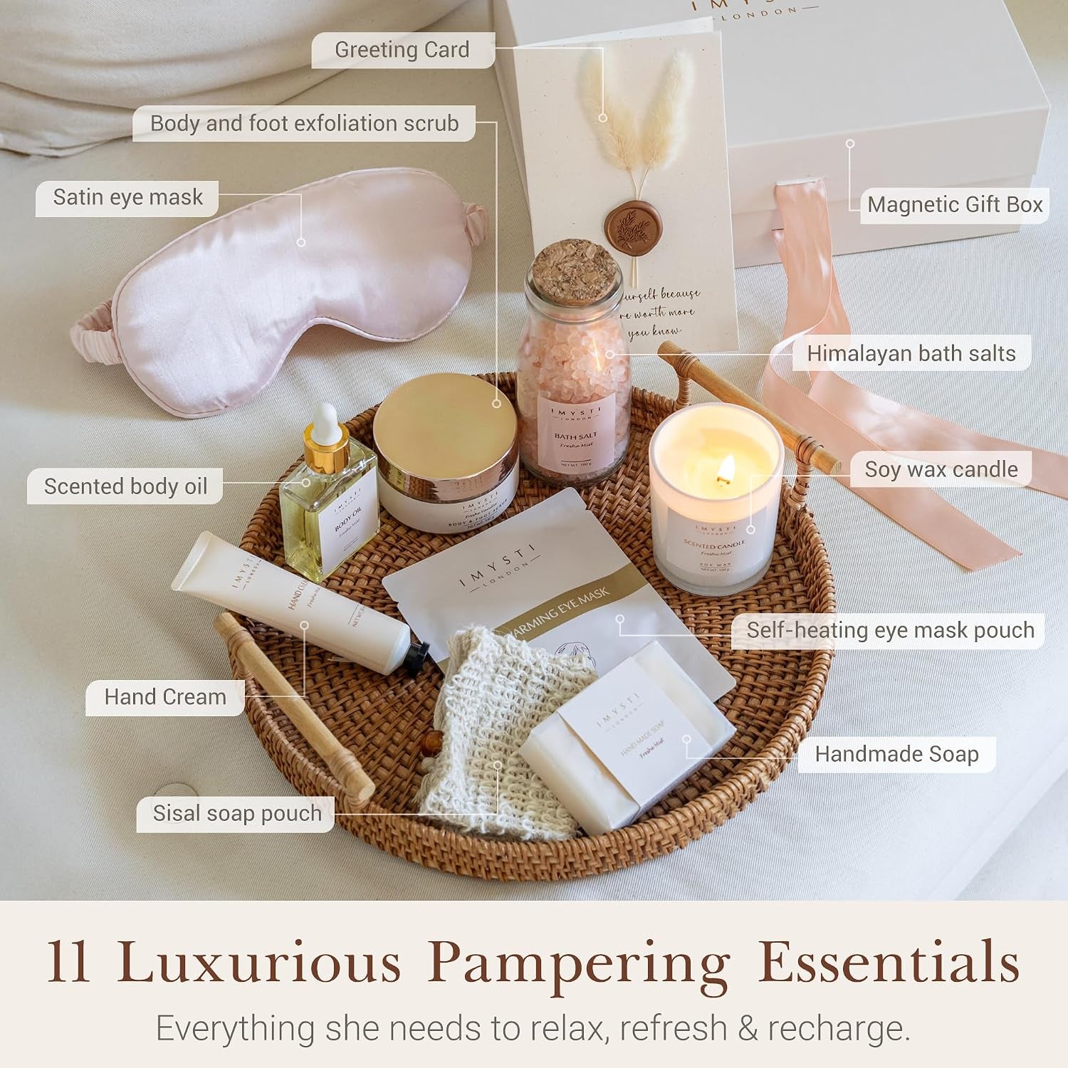 Birthday Gifts for Women - Luxury Pamper Hamper Spa Bath Gift Set for Her | Pamper Gifts for Women in Ladies Gift-Ready Box; Bath Set for Christmas, Anniversary, Valentine'S, Mother'S Day & Self Care